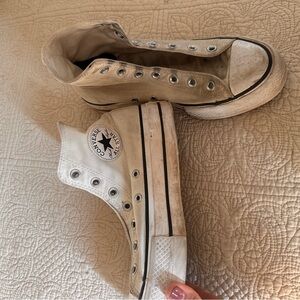 Converse Chuck Taylor High Top Platform Sneakers White Canvas Unisex 8.5 woman’s